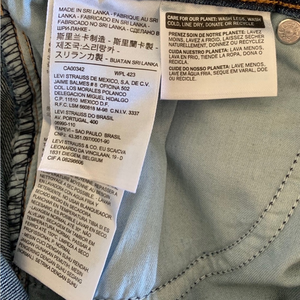 Levi's Men's 505 Classic Dark Wash Mid Rise Regular Fit Straight Leg Blue Jeans - Picture 10 of 11